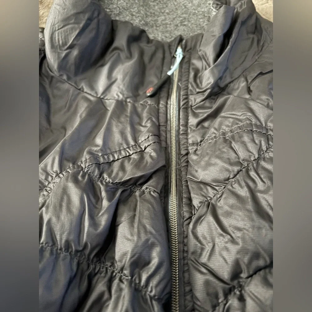 Tangerine Dark Gray and Silver Puffer Vest Full Zip